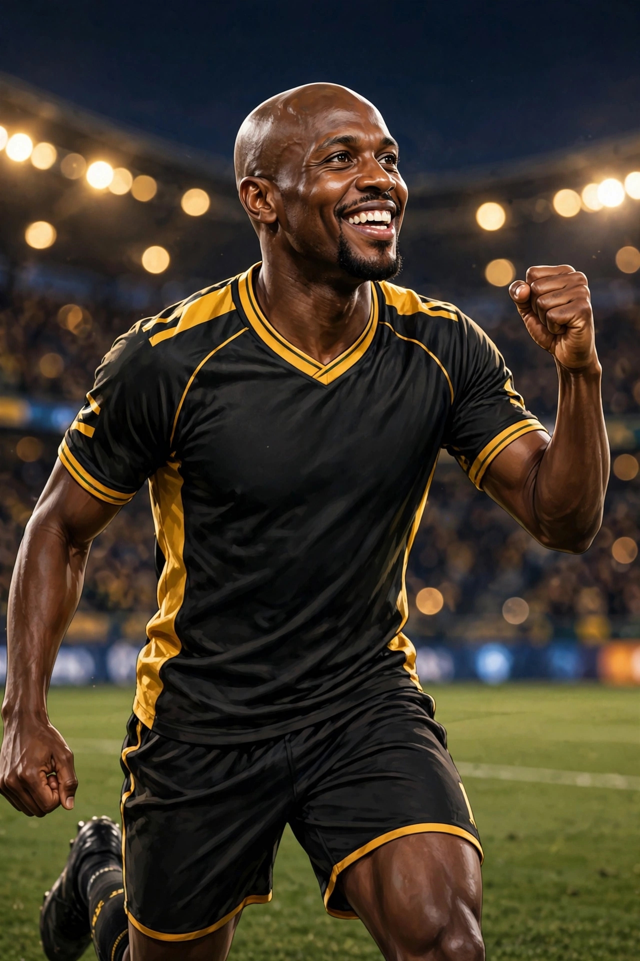 Percy Tau celebrating